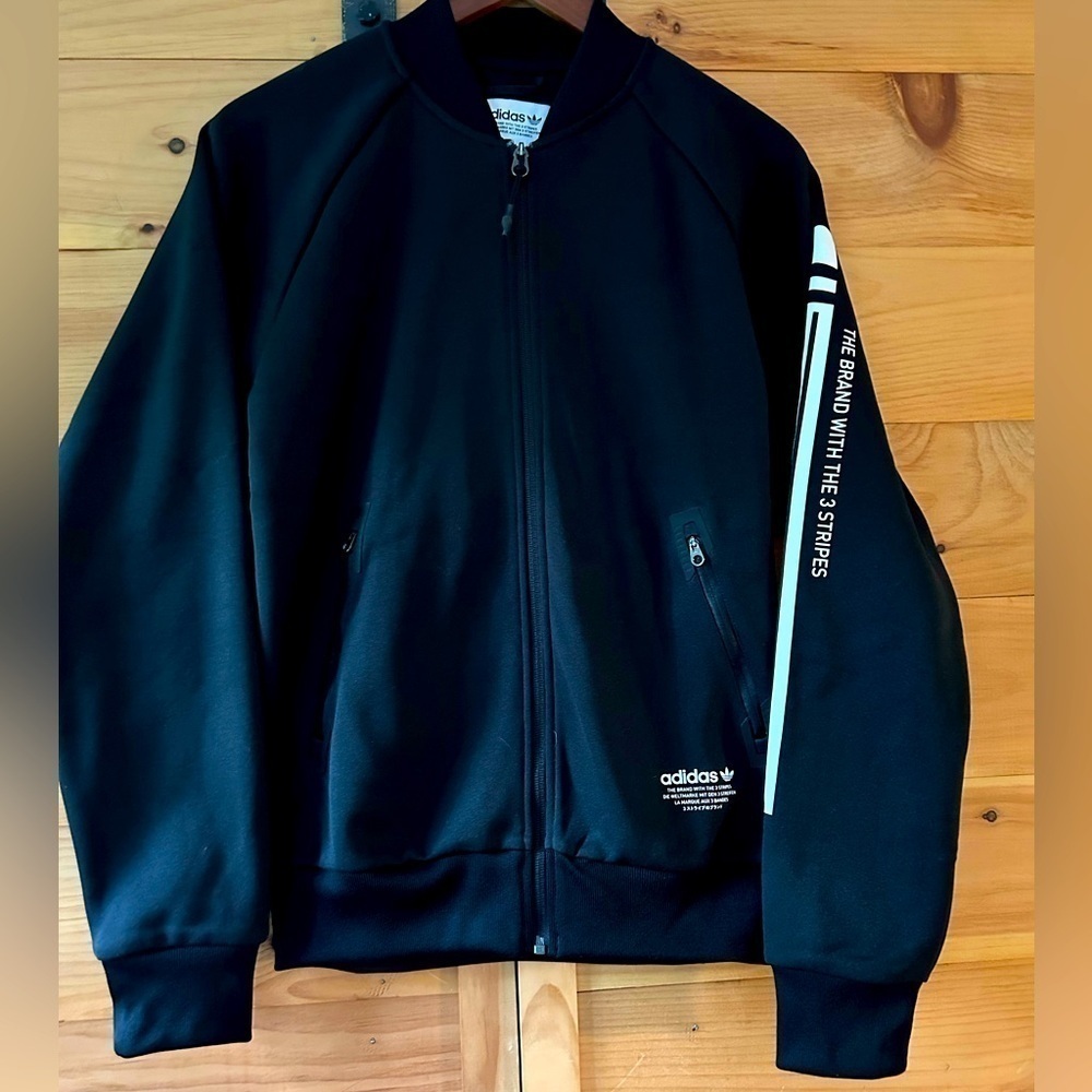 adidas FULL ZIP TRACK JACKET “THE BRAND WITH THE THREE STRIPES” MENS S